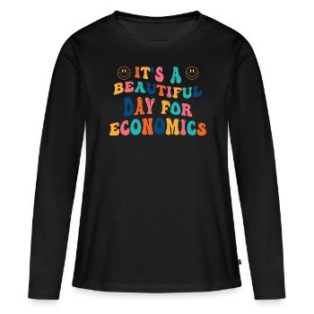 Wirtschaft Studiengang Beruf - Frauen Premium Bio Langarmshirt - Schwarz - Vorne - Julia (174cm)