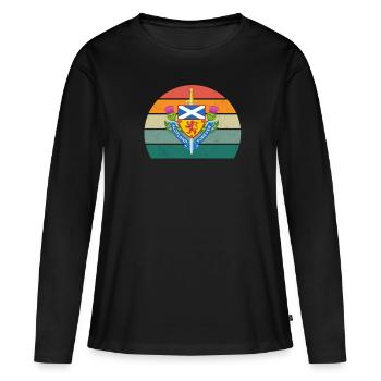 Ecossais Ecosse Kilt Kilte Glasgow - T-shirt manches longues Premium bio Femme - noir - Devant - Julia (174cm)