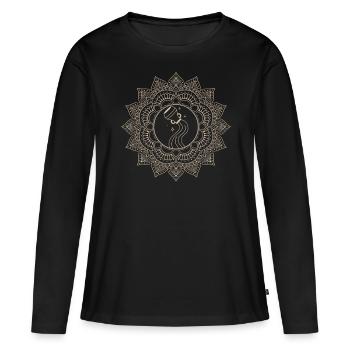 Wassermann Sternzeichen Mandala - Frauen Premium Bio Langarmshirt - Schwarz - Vorne - Julia (174cm)