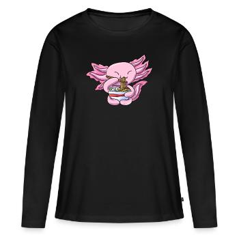 Axolotl Molch - Frauen Premium Bio Langarmshirt - Schwarz - Vorne - Julia (174cm)
