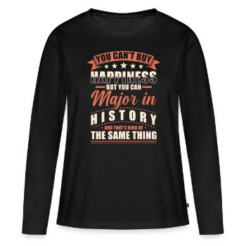 Geschichte Abschluss - Frauen Premium Bio Langarmshirt - Schwarz - Vorne - Julia (174cm)