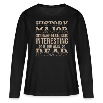 Geschichte Abschluss - Frauen Premium Bio Langarmshirt - Schwarz - Vorne - Julia (174cm)