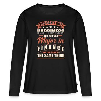 Diplôme en finances publiques - T-shirt manches longues Premium bio Femme - noir - Devant - Julia (174cm)