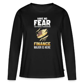 Diplôme en finances publiques - T-shirt manches longues Premium bio Femme - noir - Devant - Julia (174cm)