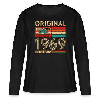 Original legendäre Hits Das Beste von 1969 - Frauen Premium Bio Langarmshirt - Schwarz - Vorne - Julia (174cm)