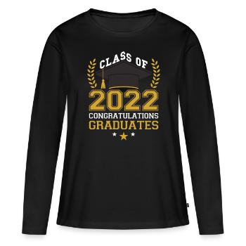 Abschlussfeier Der Klasse 2022 - Frauen Premium Bio Langarmshirt - Schwarz - Vorne - Julia (174cm)