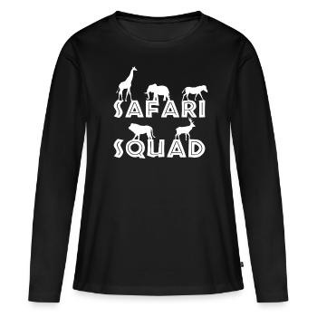 Safari Groupe d’équipe Safari - T-shirt manches longues Premium bio Femme - noir - Devant - Julia (174cm)