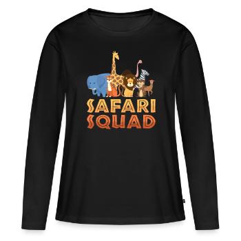 Safari Groupe d’équipe Safari - T-shirt manches longues Premium bio Femme - noir - Devant - Julia (174cm)