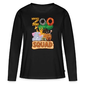 Zoo Group Design - Zoo Animals - Zoo Squad - T-shirt manches longues Premium bio Femme - noir - Devant - Julia (174cm)