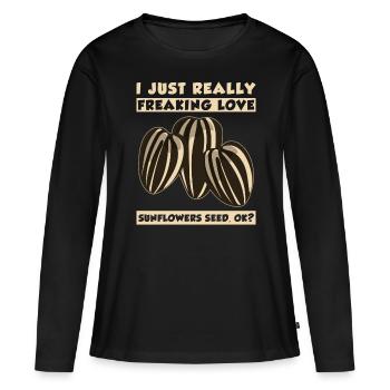 Tournesol - T-shirt manches longues Premium bio Femme - noir - Devant - Julia (174cm)