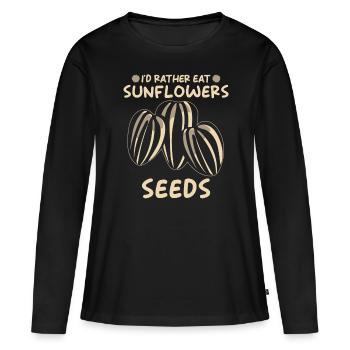 Tournesol - T-shirt manches longues Premium bio Femme - noir - Devant - Julia (174cm)