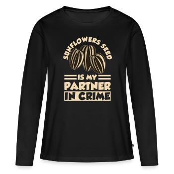 Tournesol - T-shirt manches longues Premium bio Femme - noir - Devant - Julia (174cm)