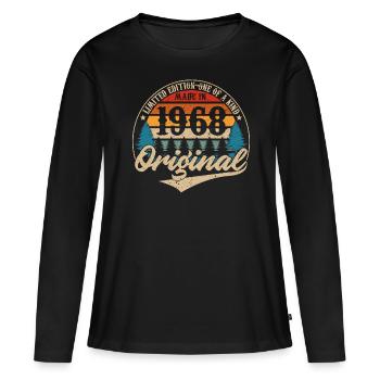 Fabriqué En 1968 Original - T-shirt manches longues Premium bio Femme - noir - Devant - Julia (174cm)