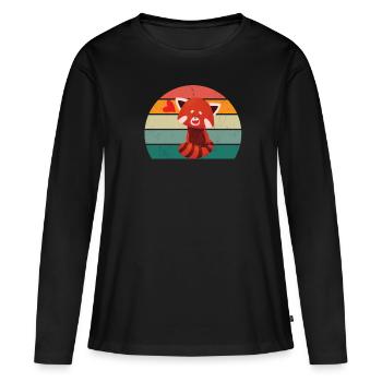 Rote Pandas Rot Panda Bambus Asien Roter Pandabär - Frauen Premium Bio Langarmshirt - Schwarz - Vorne - Julia (174cm)