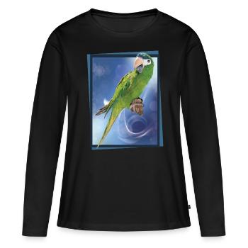 Le noble ara - T-shirt manches longues Premium bio Femme - noir - Devant - Julia (174cm)
