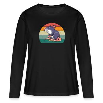 rats rat maman rat papa maison rat égout rat rat - T-shirt manches longues Premium bio Femme - noir - Devant - Julia (174cm)