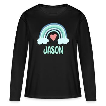 Jason Nom Rainbow Baby - T-shirt manches longues Premium bio Femme - noir - Devant - Julia (174cm)