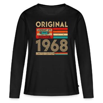 Original legendäre Hits Das Beste von 1968 - Frauen Premium Bio Langarmshirt - Schwarz - Vorne - Julia (174cm)