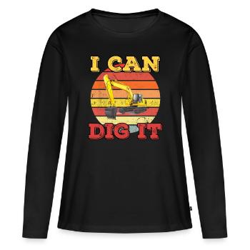 Ich kann es graben! - Frauen Premium Bio Langarmshirt - Schwarz - Vorne - Julia (174cm)