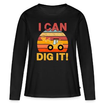 Ich kann es graben! - Frauen Premium Bio Langarmshirt - Schwarz - Vorne - Julia (174cm)
