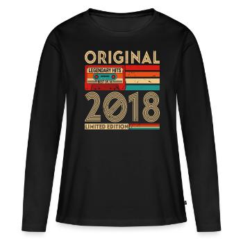 Original legendäre Hits Das Beste von 2018 - Frauen Premium Bio Langarmshirt - Schwarz - Vorne - Julia (174cm)