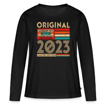 Original legendäre Hits Das Beste von 2023 - Frauen Premium Bio Langarmshirt - Schwarz - Vorne - Julia (174cm)