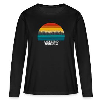 Lac Elmo Montana - T-shirt manches longues Premium bio Femme - noir - Devant - Julia (174cm)