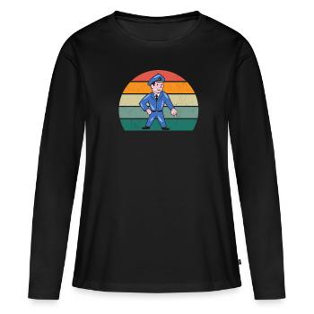 policier policier ordre agents d’application de la loi police - T-shirt manches longues Premium bio Femme - noir - Devant - Julia (174cm)