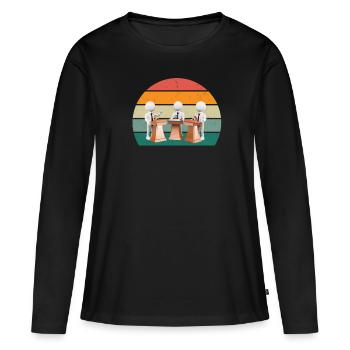 Politiciens La société politicienne fait de la politique - T-shirt manches longues Premium bio Femme - noir - Devant - Julia (174cm)