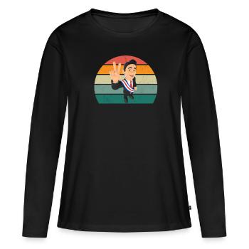 Politiciens La société politicienne fait de la politique - T-shirt manches longues Premium bio Femme - noir - Devant - Julia (174cm)