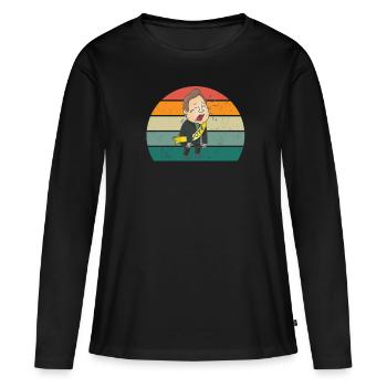 Politiciens La société politicienne fait de la politique - T-shirt manches longues Premium bio Femme - noir - Devant - Julia (174cm)
