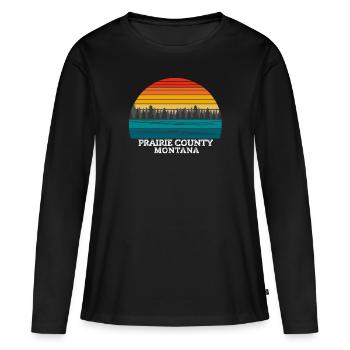 Comté de Prairie, Montana - T-shirt manches longues Premium bio Femme - noir - Devant - Julia (174cm)