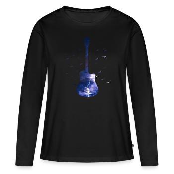 Thunder Nature Guitar Music Lovers - Women's Premium Organic Long Sleeve Shirt - black - Front - Julia (174cm)