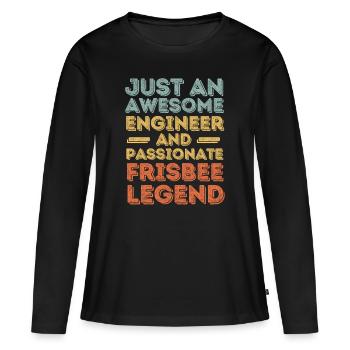 Engineer Frisbee retro - Women's Premium Organic Long Sleeve Shirt - black - Front - Julia (174cm)