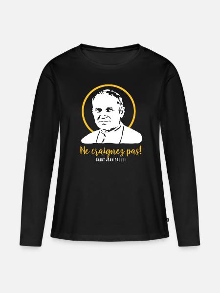 Fürchtet euch nicht - Papst Johannes Paul II JP2 - Frauen Premium Bio Langarmshirt - Schwarz
