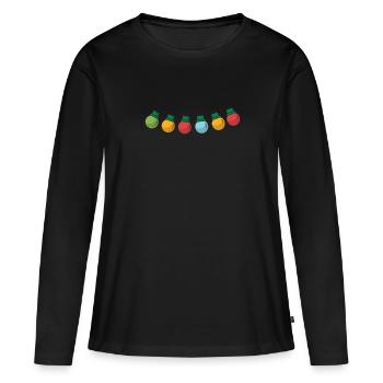 Lumières de fées - T-shirt manches longues Premium bio Femme - noir - Devant - Julia (174cm)