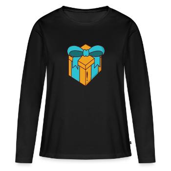 Cadeau - T-shirt manches longues Premium bio Femme - noir - Devant - Julia (174cm)