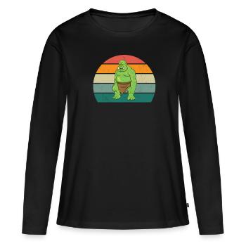 Orks Orkfestung Orkwaffe grausamer Ork Fantasy Ork - Frauen Premium Bio Langarmshirt - Schwarz - Vorne - Julia (174cm)