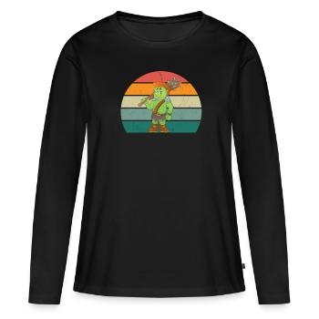 Orks Orkfestung Orkwaffe grausamer Ork Fantasy Ork - Frauen Premium Bio Langarmshirt - Schwarz - Vorne - Julia (174cm)