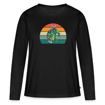 Orks Orkfestung Orkwaffe grausamer Ork Fantasy Ork - Frauen Premium Bio Langarmshirt - Schwarz - Vorne - Julia (174cm)