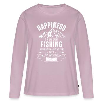 Fishing and Briard - Women's Premium Organic Long Sleeve Shirt - dusky pink - Front - Julia (174cm)