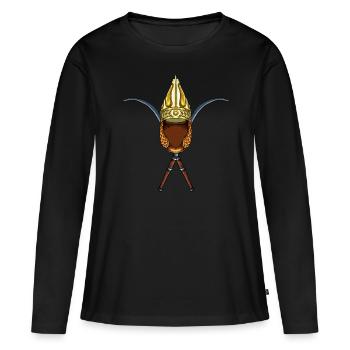 Épées et casque daces - T-shirt manches longues Premium bio Femme - noir - Devant - Julia (174cm)