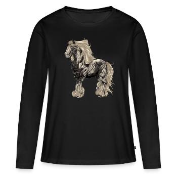 Drawing of a graceful Tinker - Women's Premium Organic Long Sleeve Shirt - black - Front - Julia (174cm)