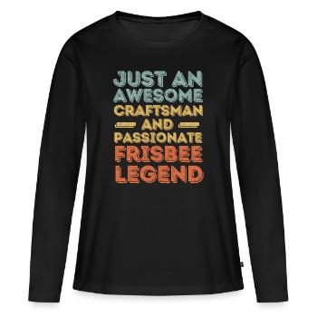 Artisan Frisbee retro - Women's Premium Organic Long Sleeve Shirt - black - Front - Julia (174cm)