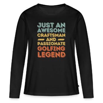 Handwerker Golfen retro - Frauen Premium Bio Langarmshirt - Schwarz - Vorne - Julia (174cm)