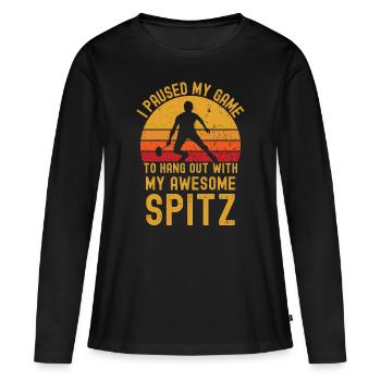 Badminton et Spitz - T-shirt manches longues Premium bio Femme - noir - Devant - Julia (174cm)