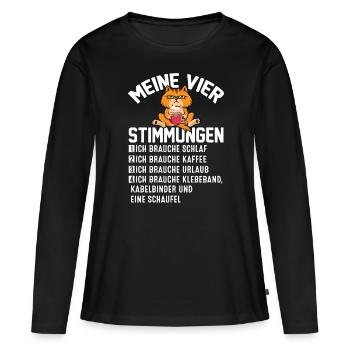 Meine Vier Stimmungen - Frauen Premium Bio Langarmshirt - Schwarz - Vorne - Julia (174cm)