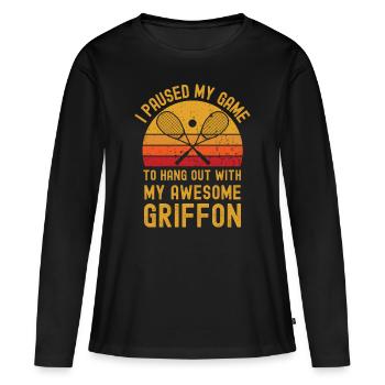 Courge et griffon - T-shirt manches longues Premium bio Femme - noir - Devant - Julia (174cm)