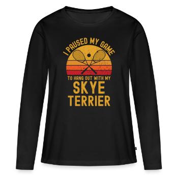 Squash und Skye Terrier - Frauen Premium Bio Langarmshirt - Schwarz - Vorne - Julia (174cm)
