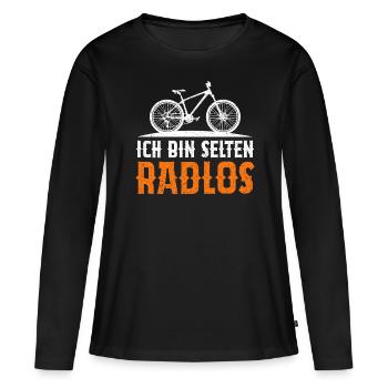 Ich Bin Selten Radlos - Frauen Premium Bio Langarmshirt - Schwarz - Vorne - Julia (174cm)
